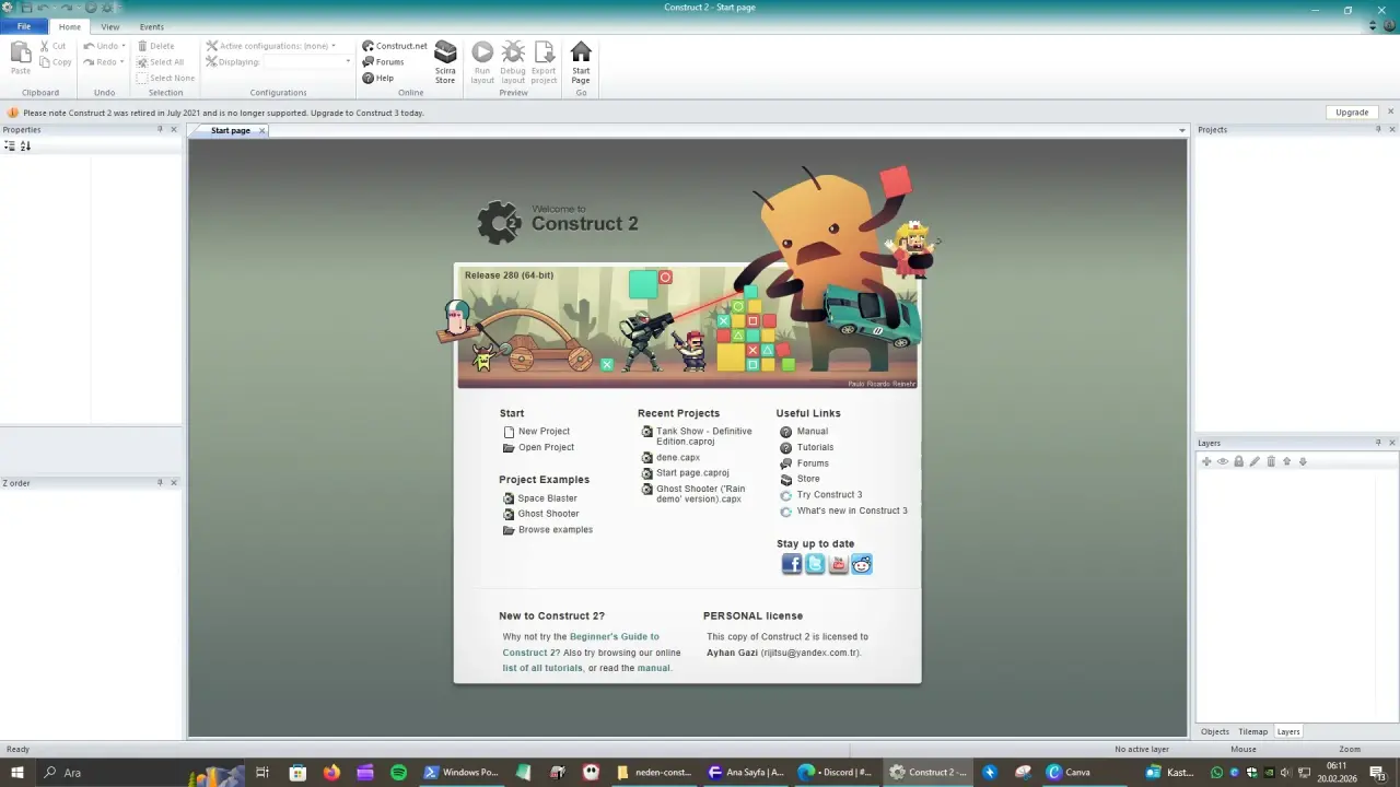 Construct 2 - Ana Ekran