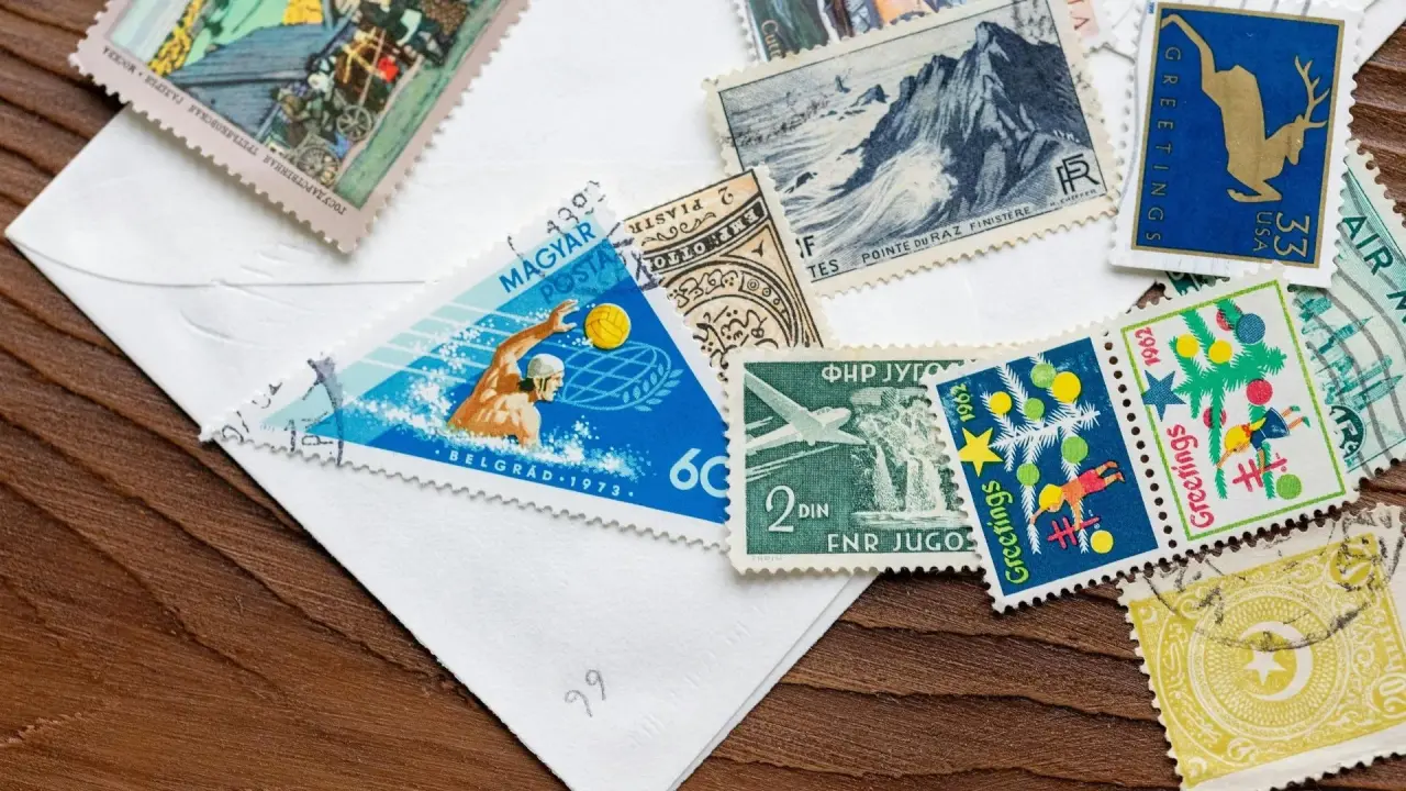 Masaya dağınık posta ve ülke görselleri